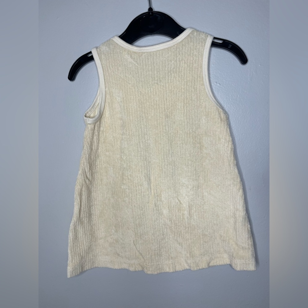 Konny Baby 1-2Y Pale Yellow Ribbed Sleeveless Top Embroidered Bear Toddler - Picture 3 of 4
